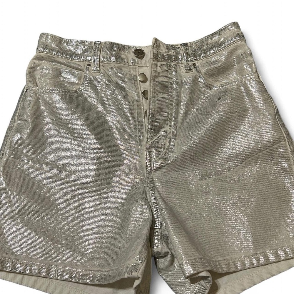 Zara Metallic Silver Women’s High-Waist Shorts size 4